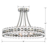 Clover 18.25" Semi Flush Mount - Dimensions Diagram (CLO-8894-BN)