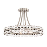 Clover 18.25" Semi Flush Mount in Brushed Nickel - Front View (CLO-8894-BN)