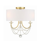 Delilah 15.75'' Semi Flush Mount in Aged Brass - Front View (DEL-90803-AG_CEILING)