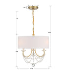 Delilah 15.75'' Chandelier - Dimensions Diagram (DEL-90803-AG)