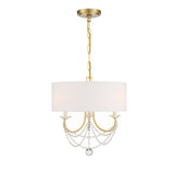 Delilah 15.75'' Chandelier in Aged Brass - Front View (DEL-90803-AG)
