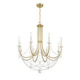 Delilah 31.5'' Chandelier in Aged Brass - Front View (DEL-90808-AG)