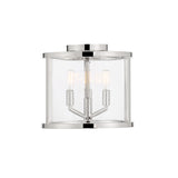 Devon 11.75'' Semi Flush Mount in Polished Nickel - Front View (DEV-B8003-PN_CEILING)