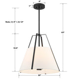 Everly 20" Pendant - Dimensions Diagram (ED0241104BK)