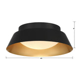 Donoven 15'' LED Flush Mount - Dimensions Diagram (ED0552202MKGD)
