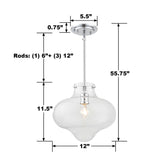 Kai 12" Pendant - Dimensions Diagram (ED664661CH)