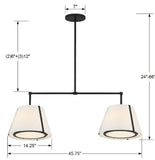 Fulton 46" Linear Chandelier - Dimensions Diagram (FUL-906-BK)