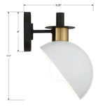 Gigi 8'' Sconce - Dimensions Diagram (GIG-811-BK-AG)