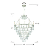Lucille 24'' Chandelier - Dimensions Diagram (LUC-A9066-SA)