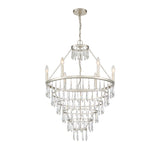 Lucille 24'' Chandelier in Antique Silver - Front View (LUC-A9066-SA)