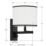 Madison 10'' Task Sconce - Dimensions Diagram (MAD-B4101-MK)