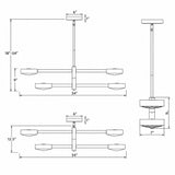 Orson 54'' Linear Chandelier - Dimensions Diagram (ORS-734-MG)