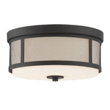 Trevor 13.5" Flush Mount in Black Forged - Front View (TRV-A3802-BF)
