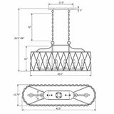 Zucca 42.5'' Linear Chandelier - Dimensions Diagram (ZUC-A9037-EB-GA)